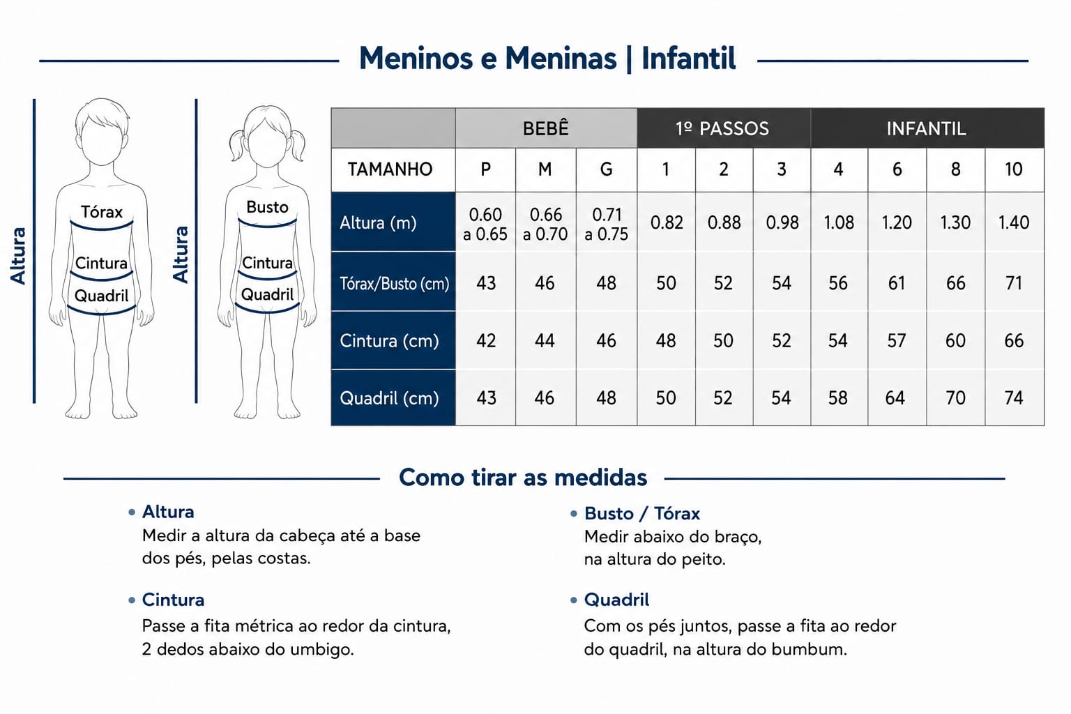TABELA DE MEDIDAS